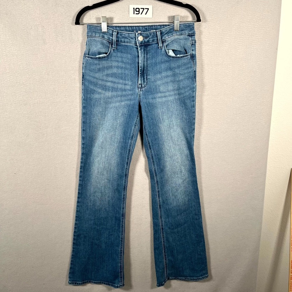 Old Navy Jeans Womens 4 Blue Denim Stretch Medium Wash High Rise Wow Flared Leg